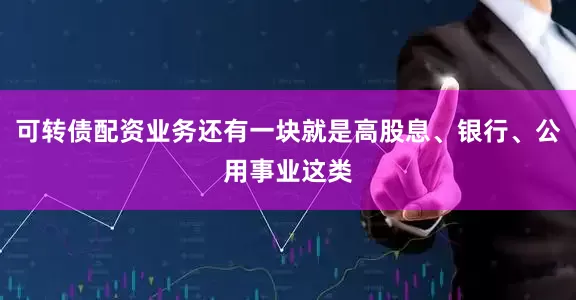 可转债配资业务还有一块就是高股息、银行、公用事业这类